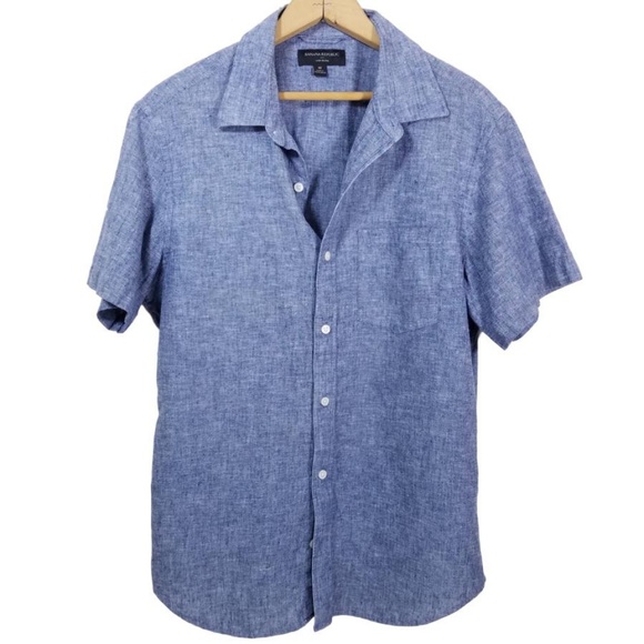 Banana Republic Other - Banana Republic Linen Chambray Short Sleeve Top M